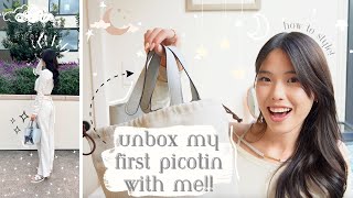 UNBOX MY STUNNING HERMES PICOTIN 18 WITH ME 🩵📦 First impressions why I chose it how to style [upl. by Mayworm]