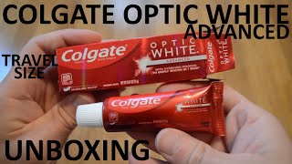 Unboxing Colgate Optic White Advanced Sparkling White Travel Size Anticavity Fluoride Toothpaste [upl. by Faline173]