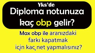 yks de diploma notunuza kaç obp gelir 2023 I obp hesaplama [upl. by Petta237]