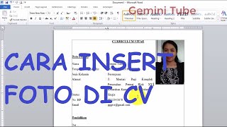 Bagaimana Cara Insert Foto di CV Curriculum Vitae [upl. by Ahseenyt]