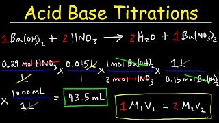 Acid Base Titration Problems Basic Introduction Calculations Examples Solution Stoichiometry [upl. by Conah]