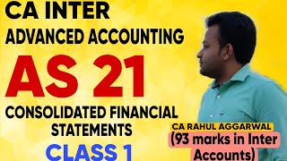 📒Consolidated Financial Statements Accounting Standard 21  CA Inter Advanced Accounting cainter [upl. by Tyree]