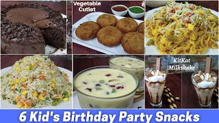 6 Kids Birthday Party Snacks  Easy Birthday Party Menu Ideas  Quick amp Tasty Party Snacks [upl. by Noby]