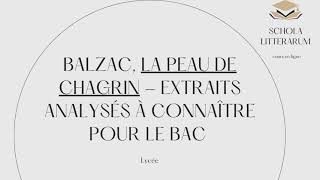 Balzac La Peau de Chagrin  extraits analysés à mentionner dans ta dissertation au bac [upl. by Aivek921]