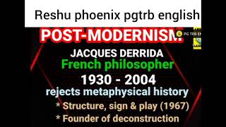 pgtrb english post modernism🥰🥰🥰 [upl. by Llerud]