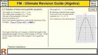 Forming and Solving Linear and Quadratic Equations  Ultimate revision guide for Further maths GCSE [upl. by Undine]