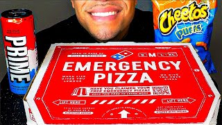 DOMINO’S EXTRA CHEESE PIZZA CHEETOS PUFFS PRIME ENEGRY DRINK ASMR MUKBANG NO TALKING BIG BITES JERRY [upl. by Tlevesor]