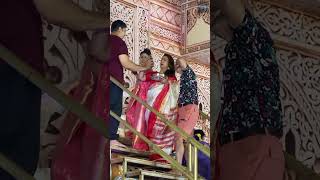 Kajol Performs Sindoor Khela at North Bombay Sarbojanin Durga Puja 2024 [upl. by Icyac]