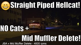 Dodge Charger Hellcat Exhaust NO Cats Muffler Delete Sounds Amazing VERY LOUD [upl. by Enrica]