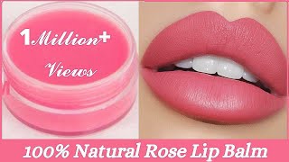 Make lipbalm with only 1 Ingredient  Rose lipbalm with coconut oil  Rose petals lip balm Lipbalm [upl. by Yecak]