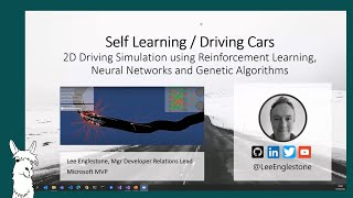 AI in a 2D Self Learning  Driving Car Simulation  Lee Englestone Dot Net North  April 2022 [upl. by Coben763]