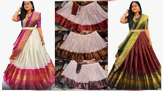 Rs 1100 Silk Half Saree lehengas Budget Banarasi Lehengas [upl. by Hewe]