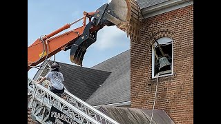 Franklinville UMC Church demolition [upl. by Aziram]