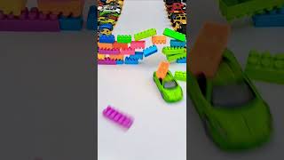 Ferrari Car Vs Lego Blocks automobile police hotwheels diecast [upl. by Kerman]