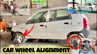 Alto 800 🚘 car￼ wheel alignment 🤔 wheel balancing ￼ machine 😄power steering [upl. by Riva]