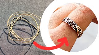 How to make a woven copper ring  Making a simple copper ring  Making jewelry simply  kimzi858 [upl. by Herrah]