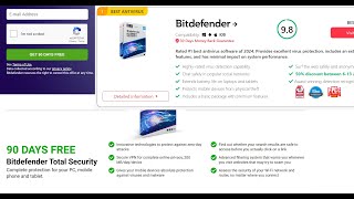 Get Bitdefender Antivirus Total Security 90 Days Free Trial 2024 Unlimited [upl. by Douty]