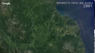 Google Timelapse Popondetta Papua New Guinea [upl. by Daffy135]