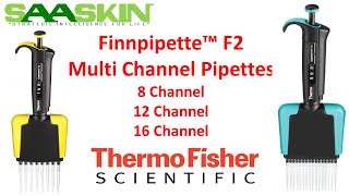 Thermo Scientific Finnpipette™ F2 Multichannel Pipette  8 Channel  12 Channel  16 Channel [upl. by Hanikas]