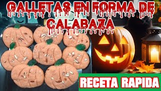 Galletas 🍪 en Forma de Calabaza🎃 ⚡️ Receta Rápida ⚡️ Halloween CocinandoconLumbre [upl. by Stephie]