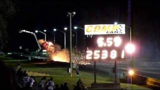 Steve Reed Amazing Dragracing Crash  Top Alcohol FC  2009 Nightfire New Year Series [upl. by Laved]