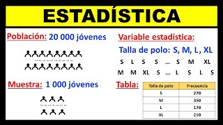 Estadística  conceptos básicos  población muestra variable estadística variable cualitativa [upl. by Eisac]