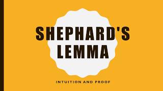 Shephards Lemma Intuition and Proof [upl. by Pren]