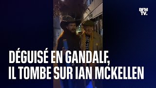 Déguisé en Gandalf ce fan tombe par hasard sur Ian McKellen qui incarne le vrai magicien au cinéma [upl. by Ehc187]