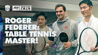 Roger Federer Plays Table Tennis With Zhang Zhizhen Fan Zendong and Wang Liqin 🏓 [upl. by Nave]