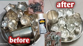 Pitambari Rooperi silver shine review in Telugu  pitambari uses  silver cleaning  silver [upl. by Aileve512]