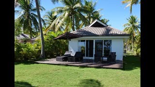 Beach Bungalow  Hotel Room Video HD  Lomani Island Resort Malolo Fiji [upl. by Eelirem]