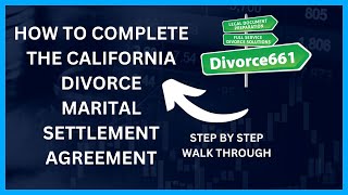 How To Complete The Marital Settlement Agreement  California Divorce [upl. by Leafar]