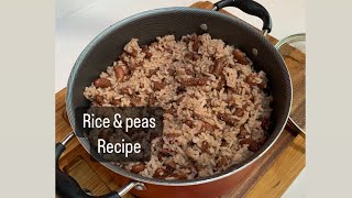 Authentic Rice amp Peas  How to cook Rice amp Peas  How Jamaicans cook rice amp peas [upl. by Caneghem813]