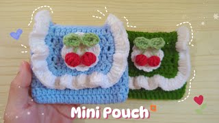 How to crochet a Mini Pouch 👝  Crochet Tutorial  Cute Pouch wallet [upl. by Yecaw]