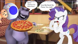 Giga Creepypasta Barney Steals Raritys Pizza At Pizza HutGrounded [upl. by Doi]