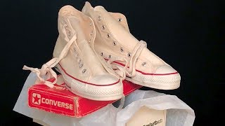 Genuine Vintage USAmade Converse All Star Chuck Taylor shoes NEW IN BOX collectornetnet UNBOXING [upl. by Gemina]