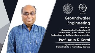 Lecture 54 Groundwater Exploration 16 Selection of types of wells amp Exploration for ArtRec sites [upl. by Ahtabbat]