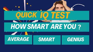 IQ Test For Genius Only  How Smart Are You  Intelligence Test  Real online IQ Test [upl. by Tiloine887]