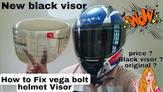 how o change vega helmet visor in 2 min  vega bolt black visor [upl. by Harts]