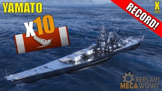 SUPER RECORD Yamato 10 Kills amp 302k Damage  World of Warships Gameplay [upl. by Linnette]