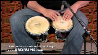 Bongos at X8 Drums LP Aspire Santana Abraxas Wood Bongos [upl. by Jelle]