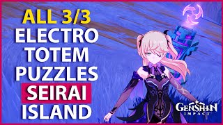 All 3 Seirai Island Electro Totem Monument Puzzles  luxurious chest  Genshin Impact 2 1 [upl. by Artenehs]