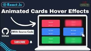 Card With Hover Animation Effect  React js  React js amp CSS [upl. by Yeznil331]