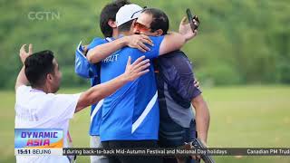 60yearold AlRashidi from Kuwait captures mens skeet individual gold at Hangzhou Asian Games [upl. by Enisamoht888]