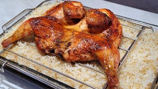 Oven Baked Chicken and Rice Recipe  Roasted Chicken Recipe [upl. by Tatiana]