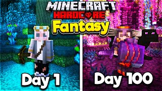 I Survived 100 Days in a FANTASY WORLD in Hardcore Minecraft Heres What Happened [upl. by Haelhsa]