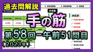 【過去問解説：第58回国家試験午前51問目】手の筋【理学療法士・作業療法士】 [upl. by Sigrid]