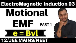 ElectroMagnetic Induction 03  Motional EMF 1 II e  Bvl Derivation and Best Numericals JEENEET [upl. by Soisinoid101]