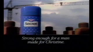 Secret Deodorant Made For Christine TV Commercial February 1990 [upl. by Evslin]