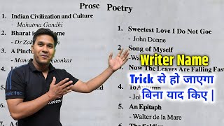 English Class 12 Tricks Bihar Board  Class 12th English Writer Name Tricks  Krish sir English [upl. by Yelyr]